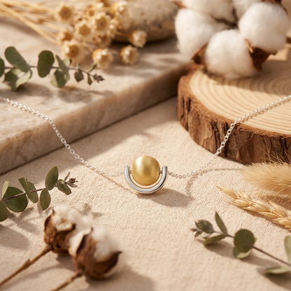 Two-Tone Pearl Pendant Necklace