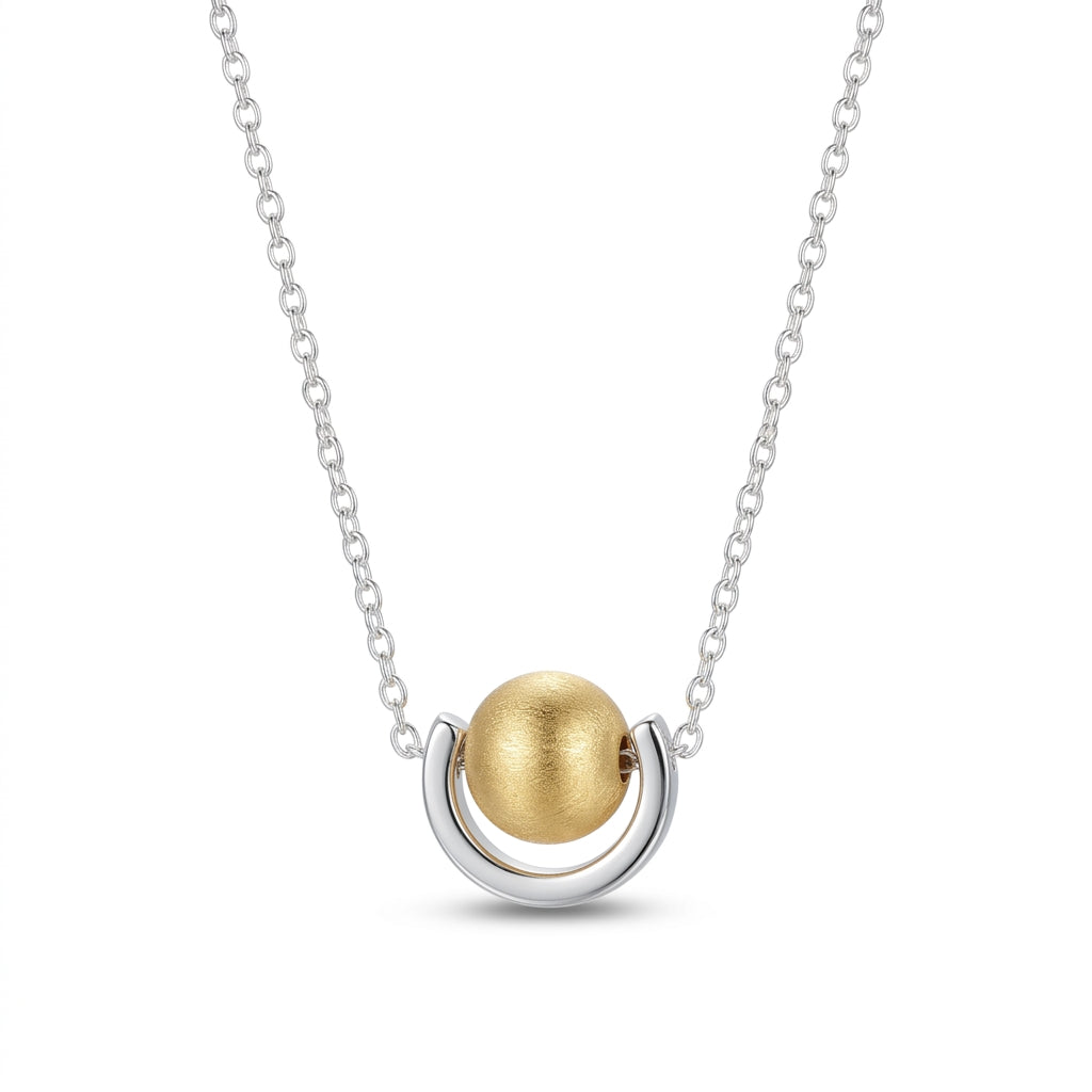 Two-Tone Pearl Pendant Necklace