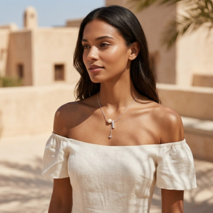 Pearl Y Pendant Necklace