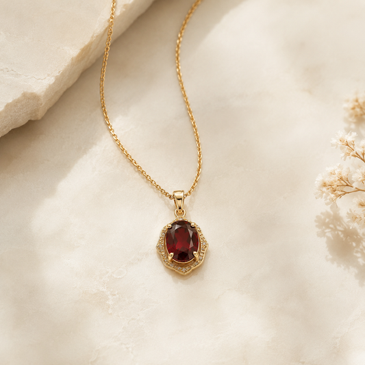 Ruby Birthstone Necklace